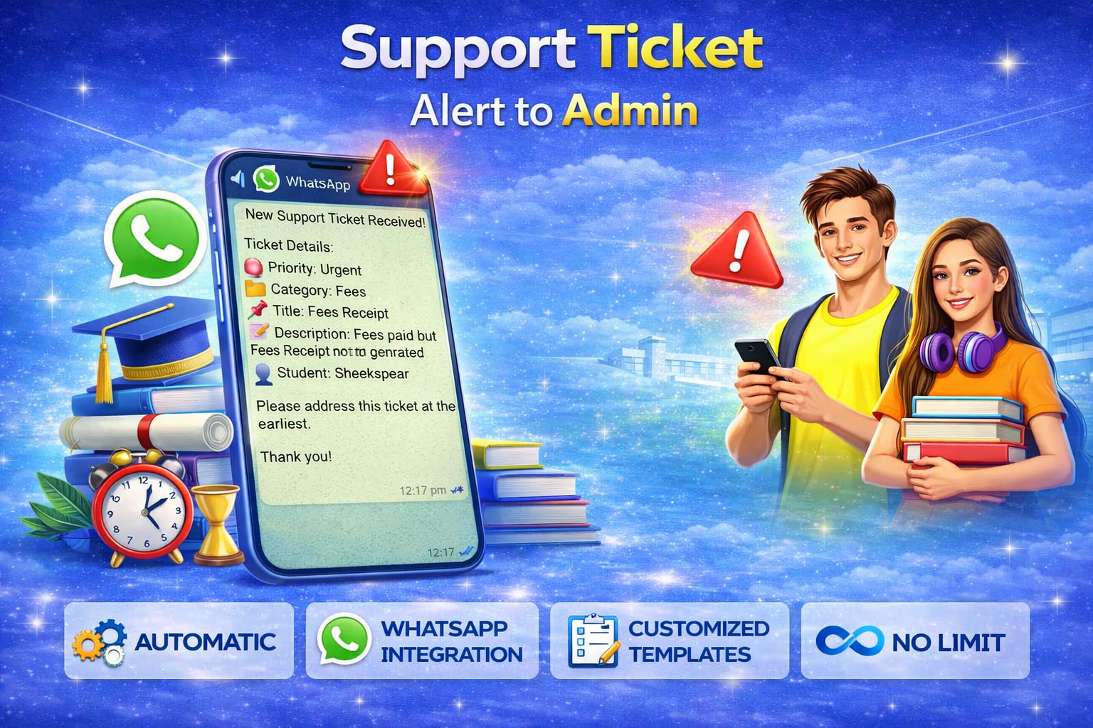 Support Ticket Alert to Admin