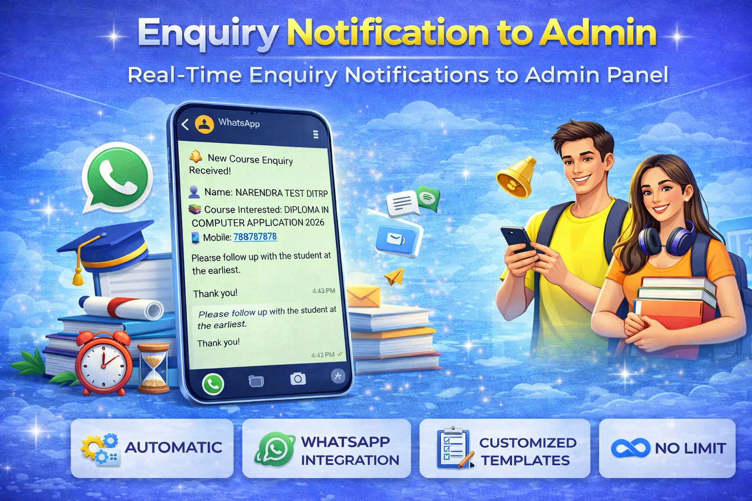 Enquiry Notification to Admin