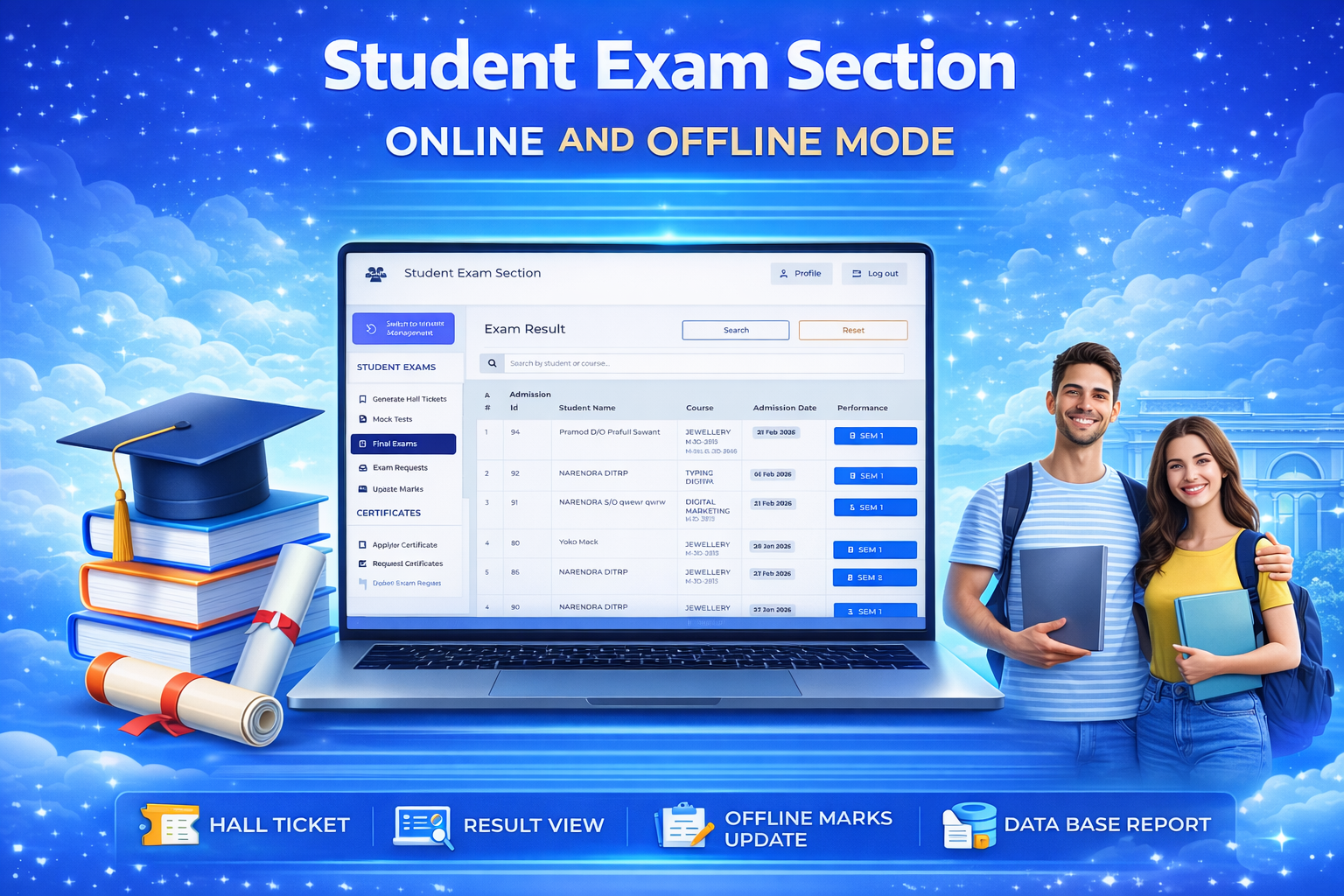 Student Exam Section